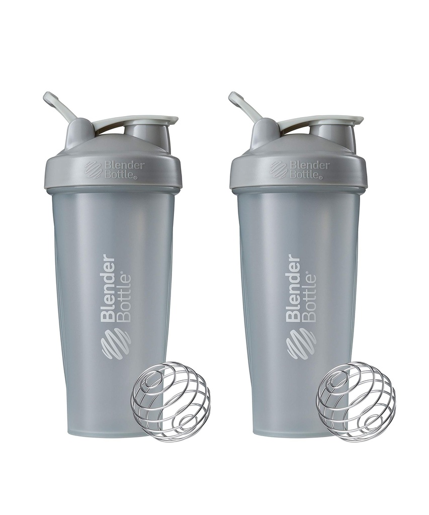 BlenderBottle Classic Shaker Bottle Perfekt för Protein Shakes och Pre Workout, 28-Ounce (2 Pack), Pebble Grey