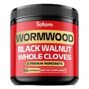 Satoomi 5 i 1 Wormwood Capsules Supplement - Utdragen från Black Walnut, Whole Cloves, Turmeric och Berberine HCl - Immune System & Digestion Health - 60 kapslar