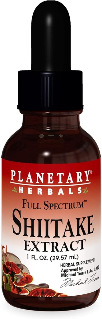 Planetära växtbaserade Full Spectrum Shiitake Extract Supplement, 2 Fluid Ounce