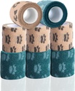 Självhäftande bandage Wrap - Vet Wrap för hundar No Chew - Medicinsk sammanhängande bandage Wrap för sårvård, Paw Care, First Aid, Vet Tape för Pet Birds Cat Horses (2 tum, 8 Rolls, 8 färger)