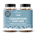 Conception Fertility Supplements for Women - Aids Ovulation, Hormonal Balance, & Regular Cycles - Prenatal Vitamin Support med Myo-Inositol, Folate, Folic Acid, Vitex - 120 Vegetarian Soft Capsules