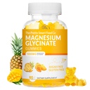 Magnesium Glycinate Gummies 1000mg - 90 Ct | Magnesium kalium tillskott för avkoppling, stressavlastning, med vitamin D, B6, Q10 för lugn humör och sömnstöd - Mango Pineapple Gummies