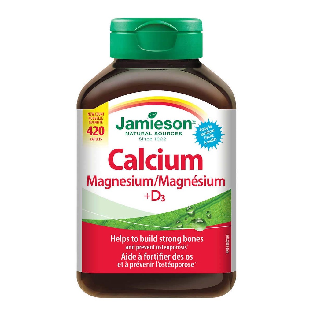 Jamieson Calcium Magnesium med vitamin D3 tabletter, 420 kapell