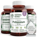 Natural Nutra Elemental Potassium Gluconate 99 mg Kosttillskott - främjar energi, hjälper till att öka nervsystemet, främjar hjärthälsa, mineralförordning, muskelfunktion - 100 Vegan tabletter