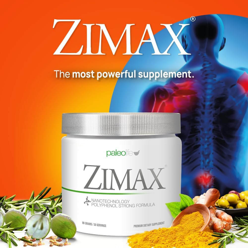 ZIMAX Super ANTIOXIDANT - 100% naturlig - Hög Absorption Curcumin, Rosemary Extract, Grape Seed Extract, Olive Leaf Extract ORAC 3,451,770 (Canister) 90 Grams (2-Pack)
