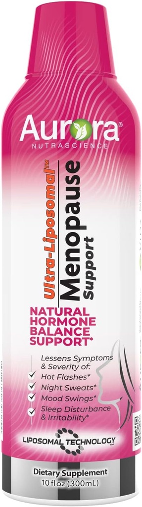 Aurora Nutrascience Ultra-Liposomal Menopause Support med kliniskt bevisad EstroG-100 för att minska klimakteriet och Perimenopause Symptom, Hot Flashes, Night Sweats, Mood Swings, 30 Servings, 10 fl oz