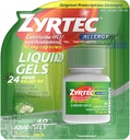 Zyrtec 24 Hour Indoor & Outdoor Allergy Liquid Gels, Antihistamine Capsules med Cetirizine Hydrochloride för All-Day Allergy Relief, 40 ct (paket 2)