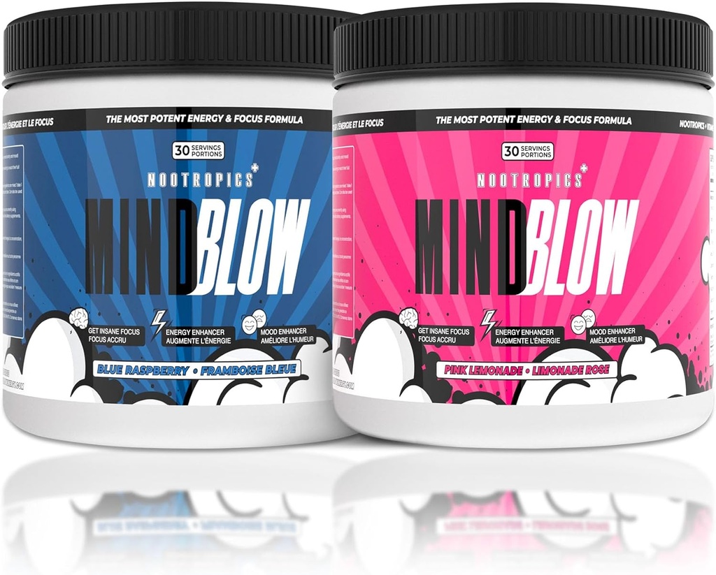 Mind Blow - Nootropics Cocktail för energi, fokus och lycka för studenter, entreprenörer, hårda arbetare och spelare (30 portioner)