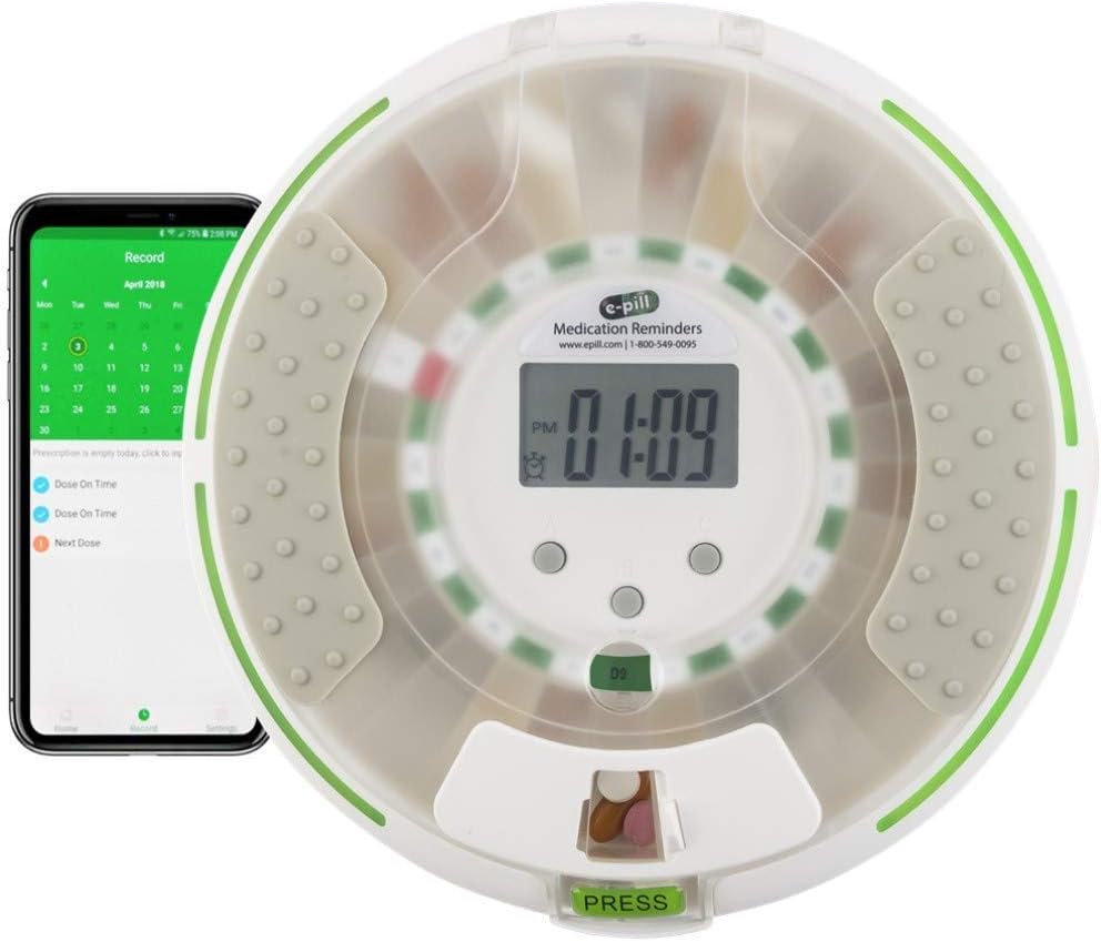 e-Pill MedSmart Voice Pro - Lockad automatisk pillerdispenser - Bluetooth Enabled