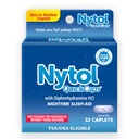Nytol Quick Caps Nighttime Sleep Aid med Diphenhydramine HCI, Easy-to-Swallow Caplets att somna snabbt, 32 greve