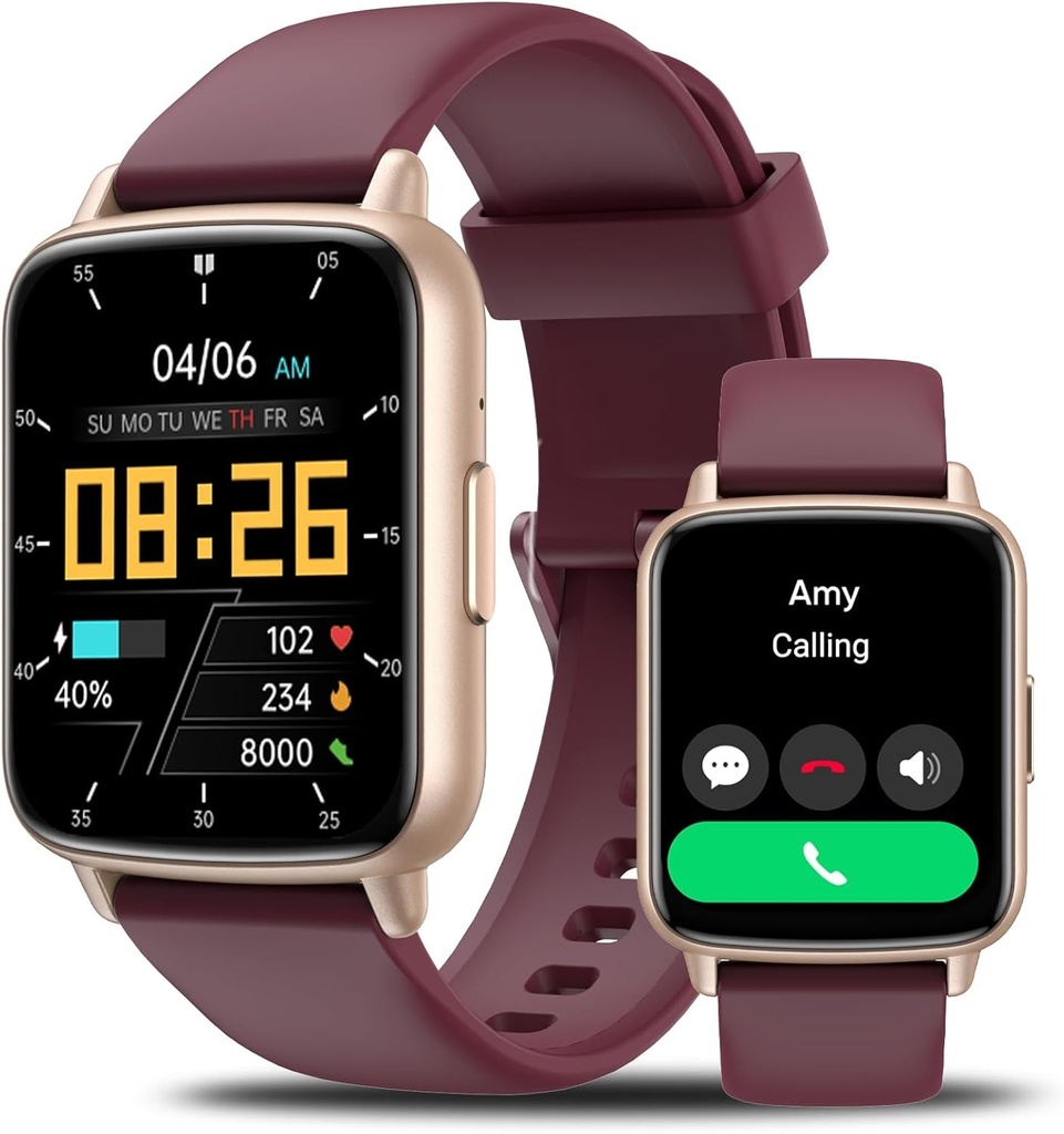 Smart Watch for Men Women-46mm HD AI Voice Assistant Smar twatch (Answer/Make Calls), Heart Rate Tracking, Sleep Monitor, Fitness Tracker, för Android iPhone Samsung Compatible IP68 Smartwatch
