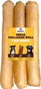 Woofley's Extra Thick Collagen Roll (10-12 tum - 3 PCS) - Chews for Dogs - Bully Stick Rawhide Alternative Dog Chews No Hide Bones for Medium & Large Dogs