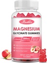 Magnesium Glycinate Gummies - Sugar Free, Magnesium Komplex Kalium Supplement med kalium, VitaminD, B6 för lugn, sömn och stressavlastning för vuxna - 60 Peach Gummies