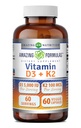 Fantastiska formler Vitamin D3 5000 IE med vitamin K2 100 mcg | D3 + K2 Komplex Supplement | Veggie Capsules | Non-GMO | Gluten Free | Made in USA (60 Count)