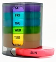 Weekly Pill Organizer (Twice-A-Day), Portable 7 Day Pill Box Case med Stackable AM/PM Compartments for Pills, Vitamin, Fish Oil, Supplements, Rainbow (Rainbow)