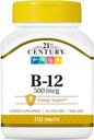 21st Century B-12 500 mcg tabletter, 110-räkna (Pack of 2)