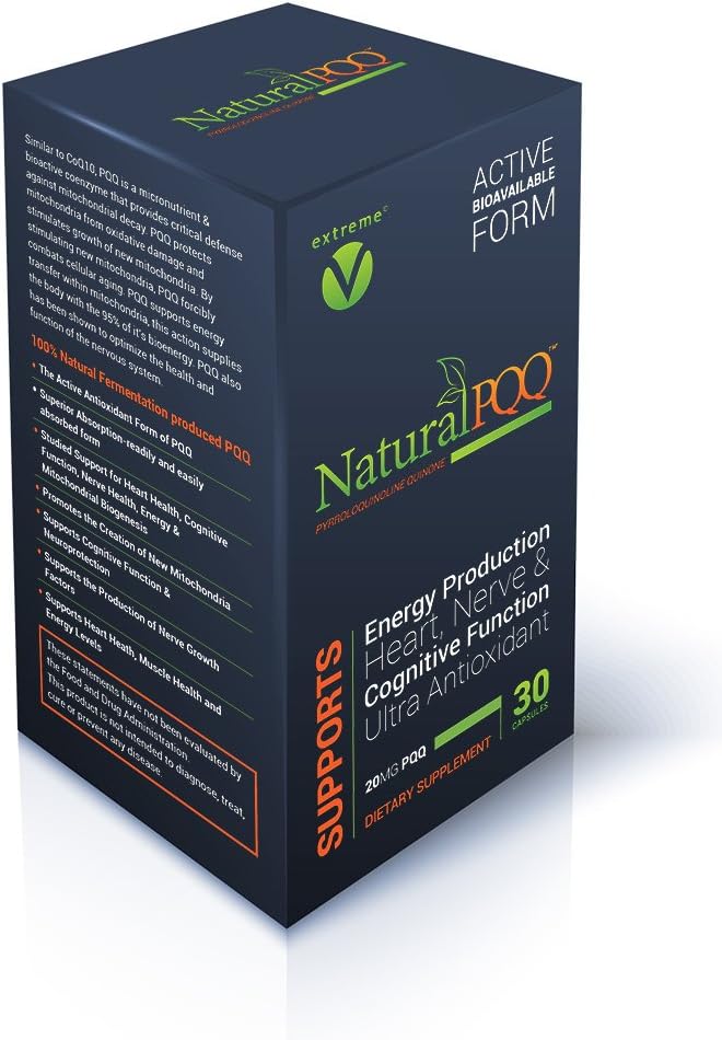 NaturalPQQ - Cellulär energi för den aktiva livsstilen - 20 mg PQQQ, Mitochondrial Biogenesis