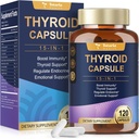 Thyroid Support för kvinnor och man kompletterar komplexa kapslar - jod sköldkörteltillskott med L Tyrosine Bladderwrack Kelp Ashwagandha Selen Supplements - Mood Enhancer Energy Blance Thyroid Level