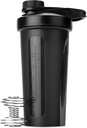 Mr Pen- Shaker Bottles för proteinblandningar med Twist Cap, 28 oz, Black Protein Shaker Bottle med Wire Whisk Ball, Shaker Cup, Mixer Bottle
