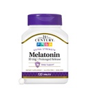 21st Century Melatonin 10mg extra styrka tabletter, (120 greve), långvarig frisättning sömnhjälp för vuxna, främjar avslappning och vilsam sömn, icke-vanlig formning, glutenfri, icke-GMO