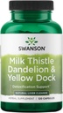 Swanson Milk Thistle, Dandelion & Yellow Dock - Herbal Liver Support Supplement - Naturligt tillskott som hjälper till att upprätthålla övergripande hälsa och välbefinnande - (120 kapslar) 1 Pack