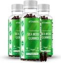 Vitamatic 3 Pack Irish Sea Moss Gummies- 3000mg Equivalent Per Serving (från Extract 132.5 mg) - 60 Ct - Made with Bladderwrack & Burdock Root - Seamoss Supplement for Thyroid, Energy, Immune Support