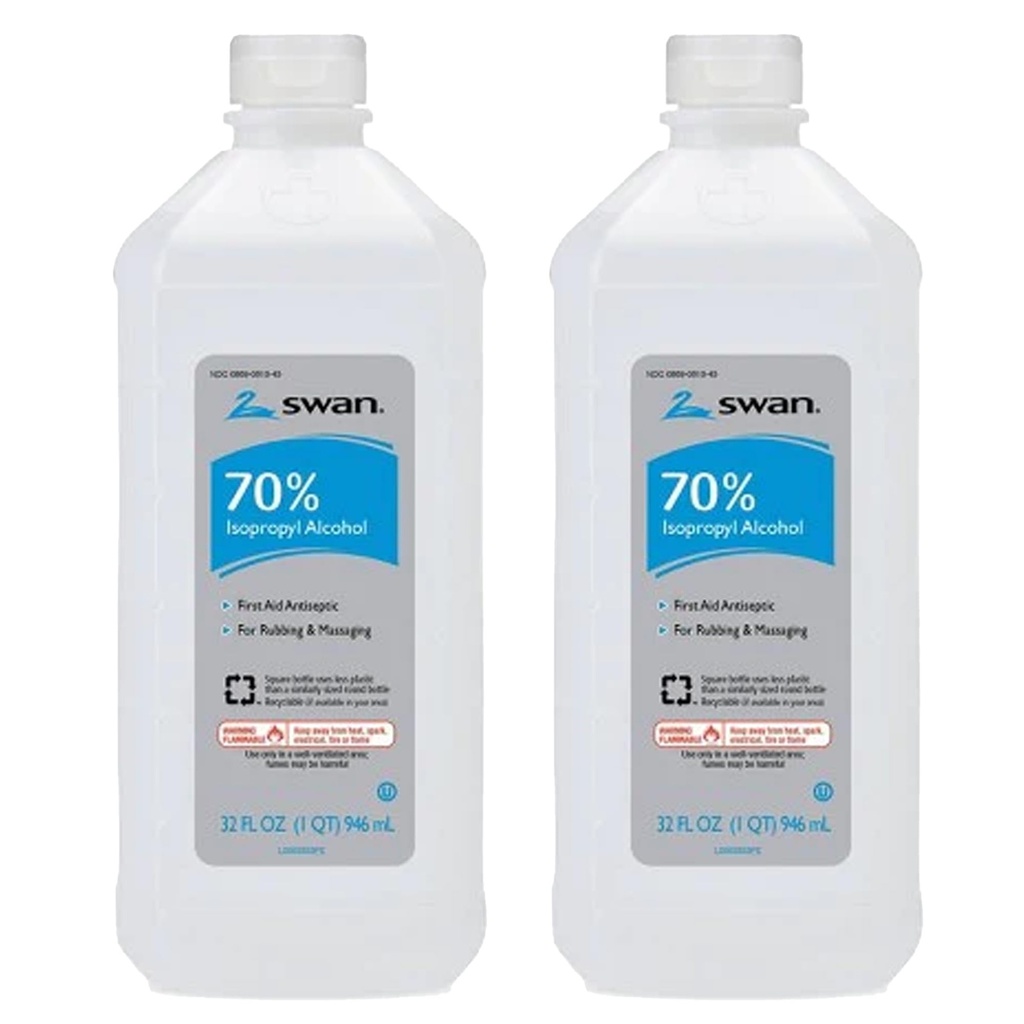 Svanen 70% Rubbing Alkohol, 32 Fl oz (Pack of 2)