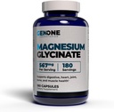 GenOne Magnesium Glycinate Capsules - Förbättrad absorption för ben och mentalt stöd - Gentle på magen 567 mg per portion - 180 greve