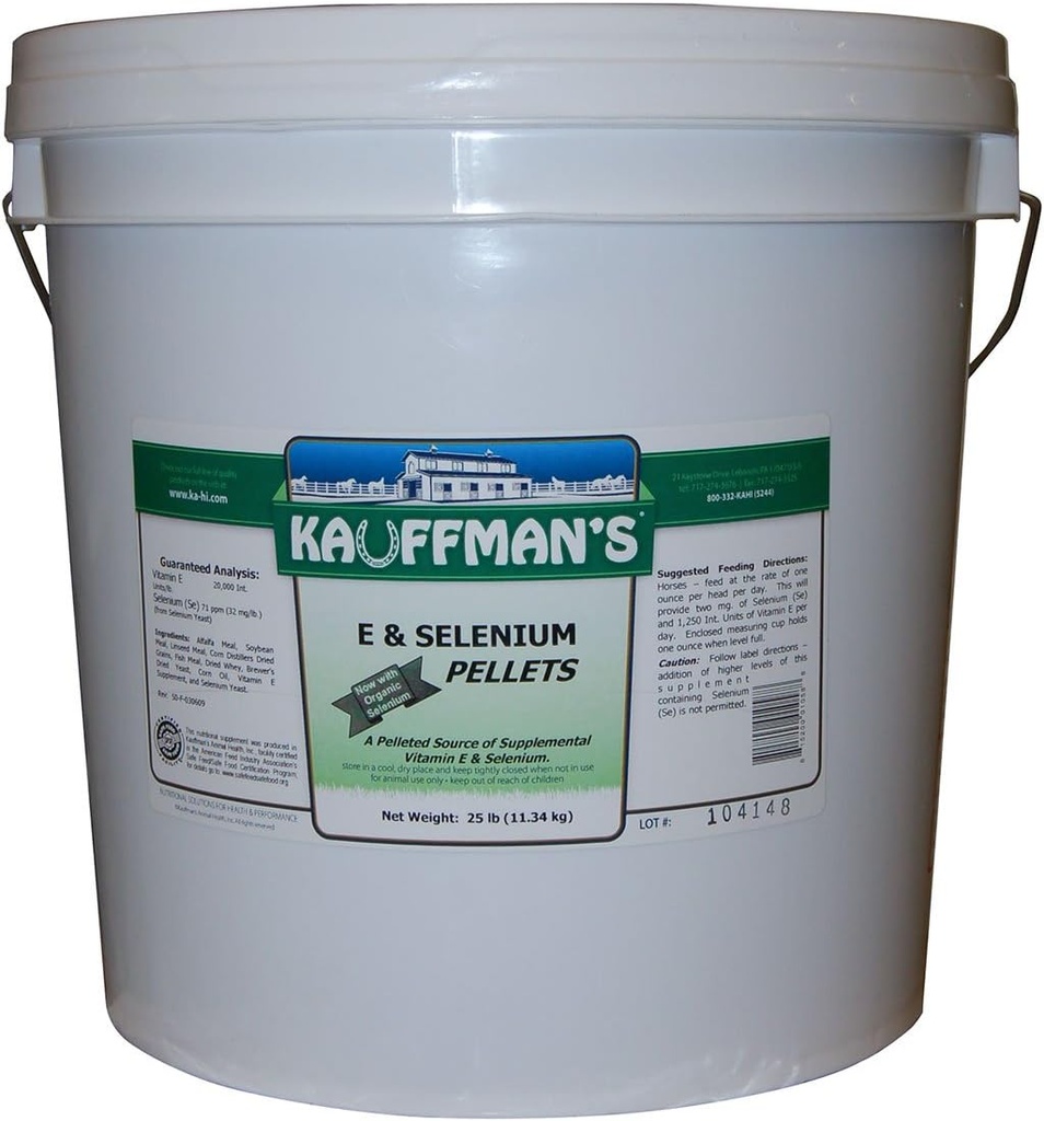 Kauffmans Vitamin E och Selenium Pellets 25 lb