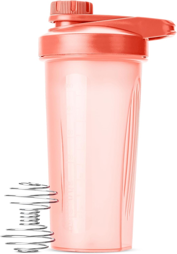 Mr Pen- Shaker Bottle för proteinblandningar, 28 oz, Coral Pink med Twist Cap och Wire Whisk Ball, Mixer Cup för Shakes