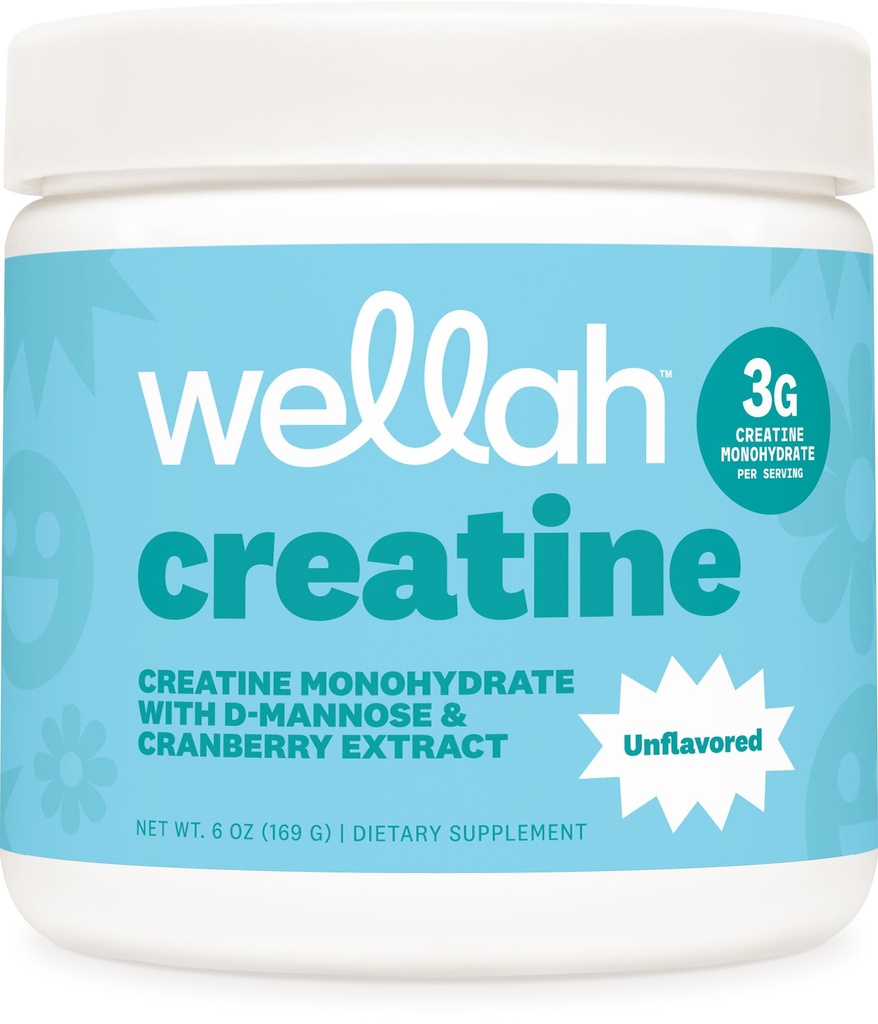 Wellah Creatine för kvinnor (50 portioner, osmakad) - Kreatinmonohydrat med Dandelion & Cranberry Extract
