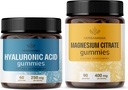 HERBAMAMA Hyaluronsyra och Magnesium Kit - Bundle på 250 mg Hyaluronsyra & 400 mg Magnesium Citrate Gummies - Vegan, Non-GMO, Gelatin-Free - 2 Pack