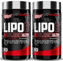 Nutrex Research Lipo-6 Black Ultra Concentrate Thermogenic Fat Burner Supplement, Öka viktminskning, energi och intensiv fokus 120 Diet Pills
