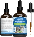 Pet Wellbeing Thyroid Support Gold för katter - Stöder hälsosam sköldkörtelfunktion i katter, normal metabolism, Bugleweed, Lemon Balm - Veterinär-Formulerad Herbal Supplement 4 fl oz (118 ml)