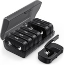 PULIV Extra Large Weekly Pill Organizer 2 Times a Day, One-Side Open Pill Box 7 Day for Easy Filling, Black Privacy Protection AM PM Pill Case för vitaminer, medicinering, kosttillskott, fiskoljor svart