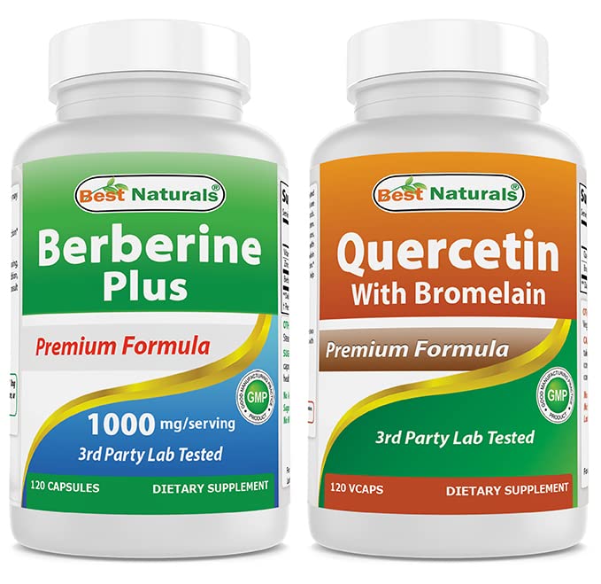 Bästa Naturals Berberine Plus 1000mg & Quercetin med Bromelain