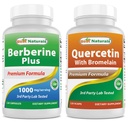 Bästa Naturals Berberine Plus 1000mg & Quercetin med Bromelain