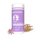 UpNourish Organic Ashwagandha Saffron Supplements with Probiotics - Stress Relief, Mood Enhancer, Calm Happy Pills Support Fatigue Focus Clarity med L-Theanine, Rhodiola, 30 Vegan Capsules
