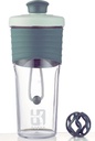 2nd Generation Shaker Bottle för protein med blandning boll - Perfekt för träning och utomhusbruk, 24-åringar Whey Protein Shaker med tydlig mätning (Black Green)