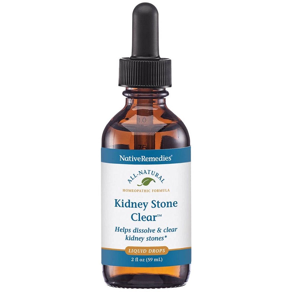 Native Remedies Kidney Stone Clear - Naturlig homeopatisk formel hjälper tillfälligt att lösa upp och rensa njurstenar - lindrar smärta, illamående och kräkningar - 59 ml