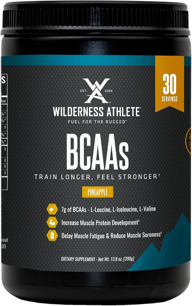 Wilderness Athlete - BCAAs - Branched Chain Amino Acids Powder - Essential Amino Acids Supplement för män och kvinnor - BCAA Supplement med Optimal Amino Acid Complex (Pineapple)