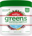 Genuine Health Greens + Extra Energy Superfood Powder, ger en omedelbar energiökning och stöder Gut Health, Vanilla Flavoured, 30 portioner