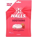 HALLS Throat Soothing (tidigare HALLS Breezers) Creamy Strawberry Throat Drops, Economy Pack, 70 Drops