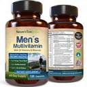 Bästa multivitamin för män | Helt Mäns multivitaminer och multimineraler med över 20 vitaminer A, C, D, E, B12, Zink & More Essential Vitaminer för Män | Energi, Fokus och immunhälsa. 120 kapslar
