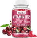 Vitamin B12 Complex 5000 mcg Methyl B12, Adenosyl B12 & Hydroxy B12, med Coenzyme Q10, folat, vitamin C, Chewable B 12 för energistöd, metabolism, benhälsa - Cherry Flavor