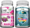 GreeNatr Comprehensive Immune and Liver Health Support Blend - 7-i-1 Immune Support Supplement med vitamin C, vitamin D3, Zink och Liver Cleanse Detox & Repair Formel