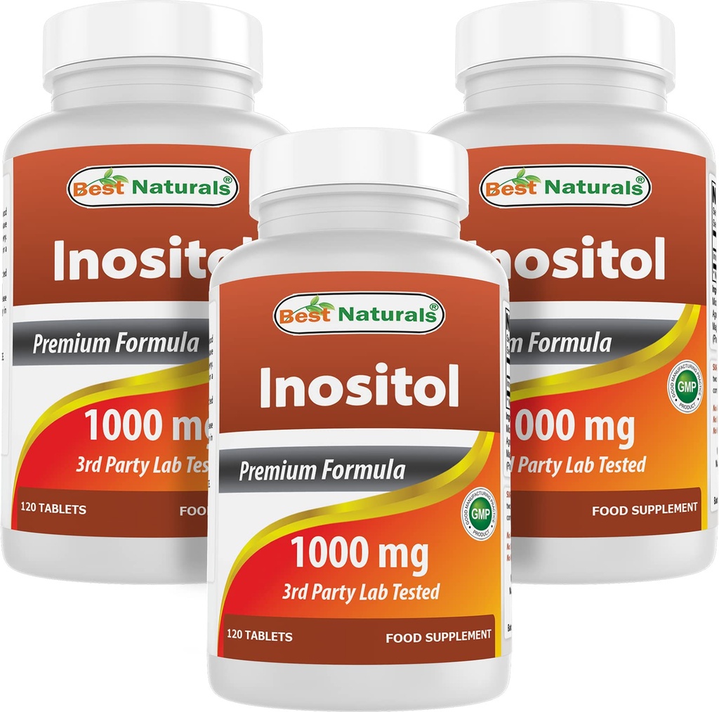 Bästa Naturals Inositol 1000 mg 120 tabletter (120 greve av 1) (120 greve av 3)