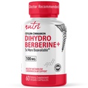 Naturens Fusions Dihydroberberine Supplement 100mg 60 kapslar - med Ceylon Cinnamon - 5X effektivare än reguljär Berberine HCL