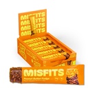 Misfits Vegan Protein Bars, Peanut Butter Fudge - Uppdaterat recept | Plant Based, Low Sugar & Carb, High Fiber Snacks | Pack av 15