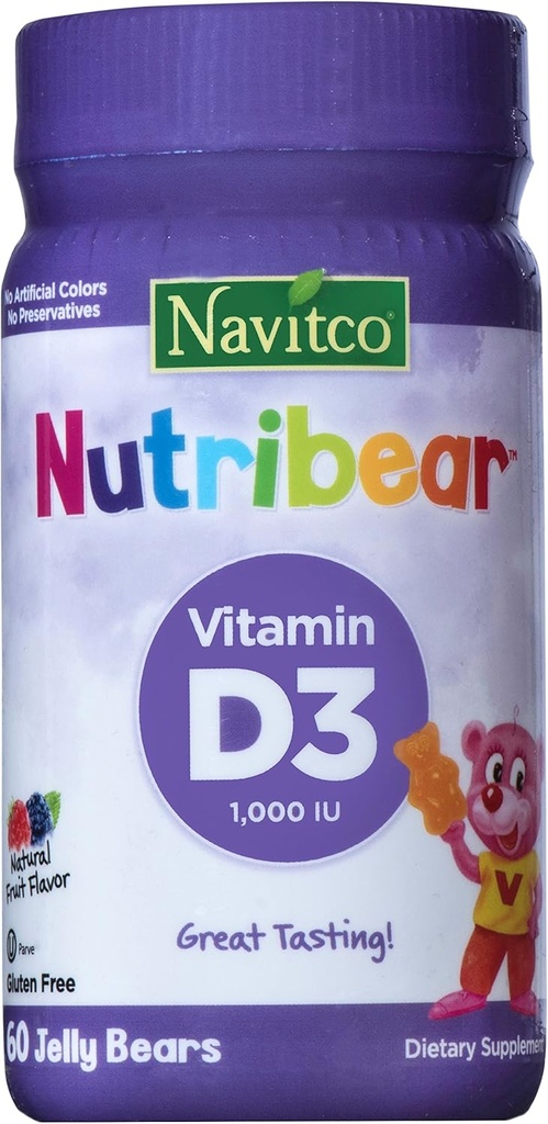 "NutriBear" Vitamin D3 1000 IE Great Tasting, 60 Jelly Björnar
